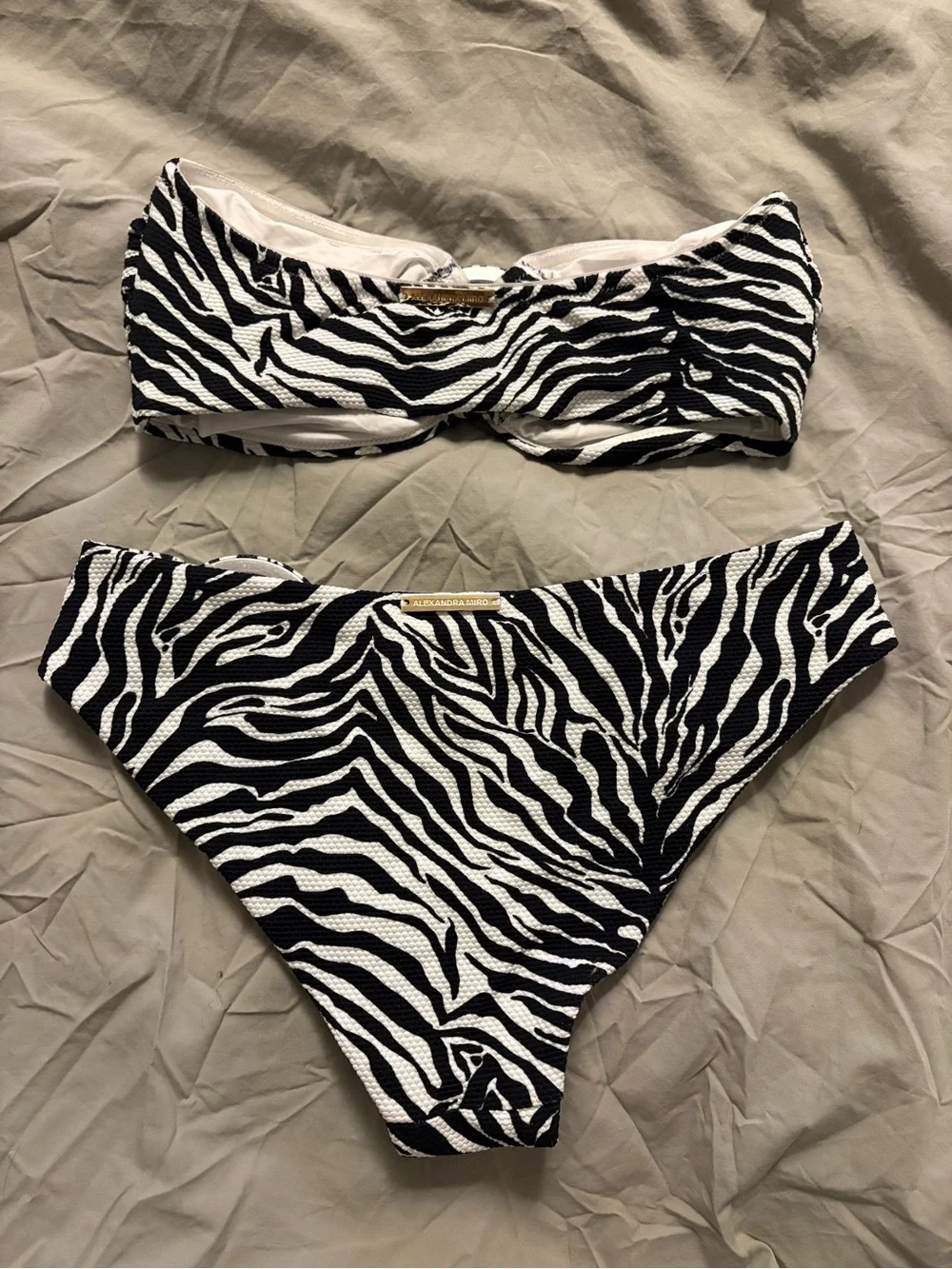 Alexandra Miro Zebra Print Carlotta Bandeau Bikini Set